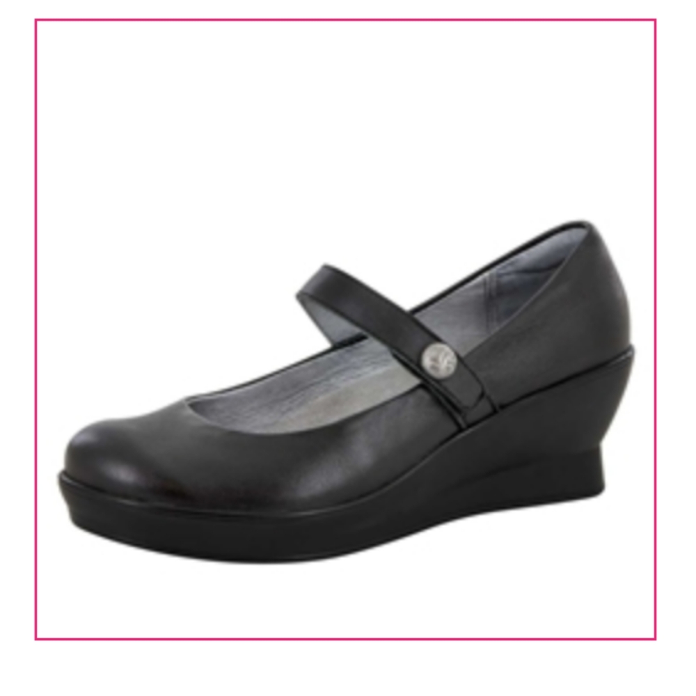 Alegria Black Wedge Shoes